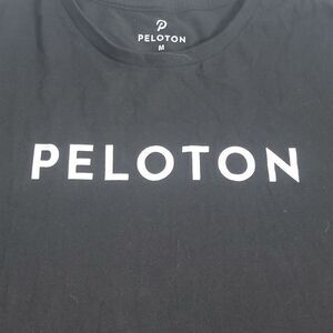 𝅺peloton Active Black Graphic Crew Neck Short Sleeve Tee Shirt